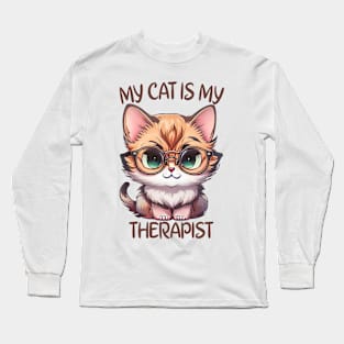 My Cat Is My Therapist Long Sleeve T-Shirt